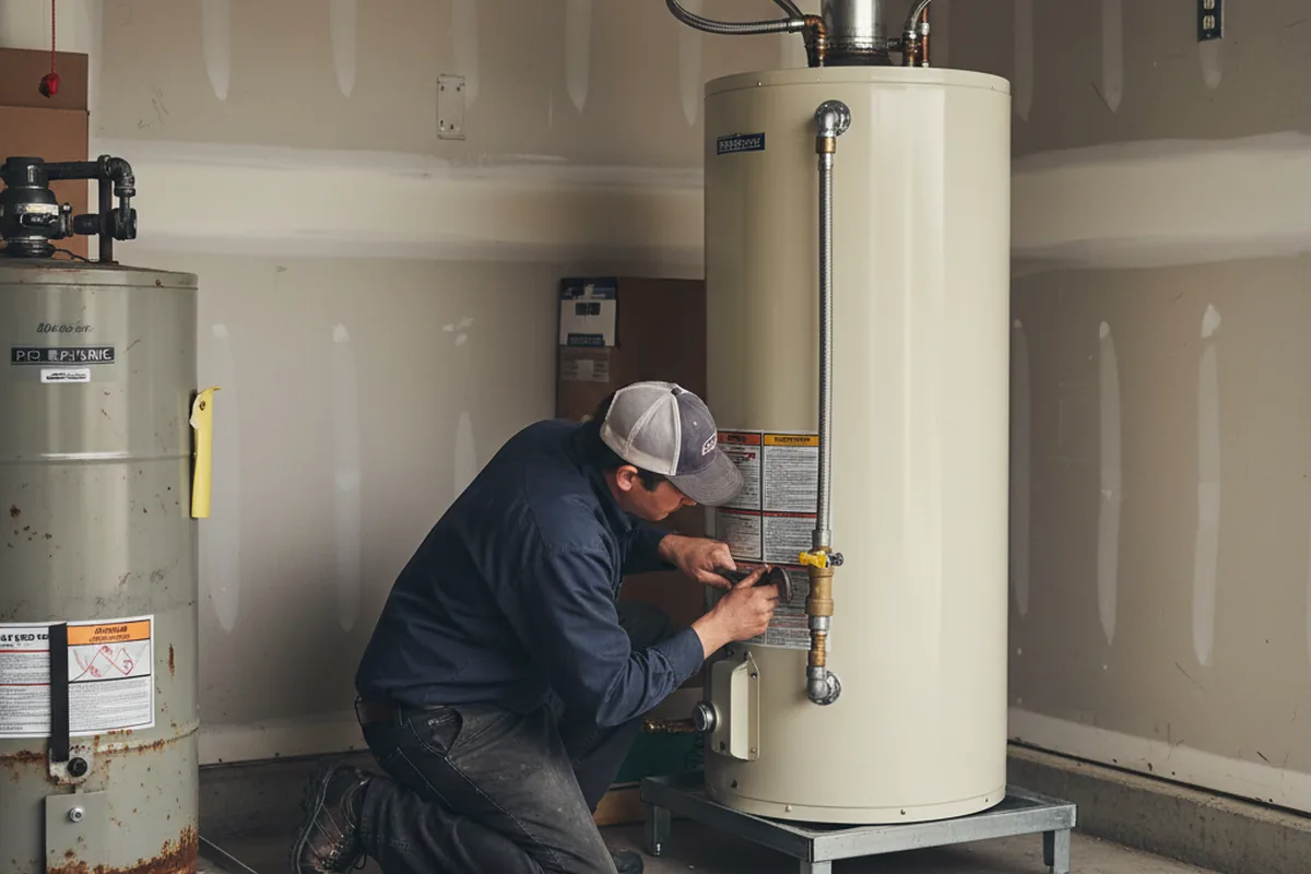 Water heater and shutoff valve replacement in Conrad